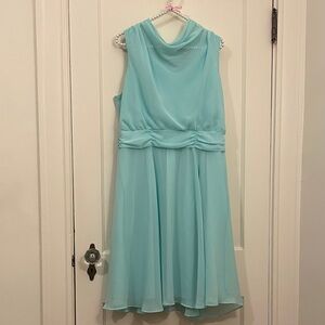 Light Tiffany Teal Sleeveless Chiffon Dress Eva Mendes